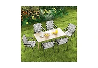 Slickblue 6 pcs Folding Beach Chair Camping Lawn Webbing