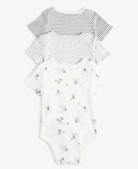 Baby Elephant Cotton Bodysuits, 3 Pack, Exclusively at Macy's