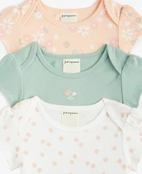 Baby Girls Secret Garden Cotton Bodysuits, 3 Pack, Exclusively at Macy's