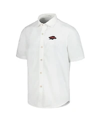 Tommy Bahama Men's White Texas A&M Aggies Coconut Point Palm Vista IslandZone Camp Button-Up T-Shirt
