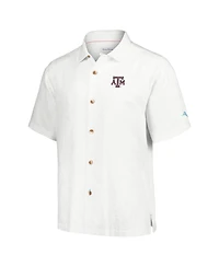 Tommy Bahama Men's White Texas A M Aggies Castaway Game Camp Button-Up T- Shirt
