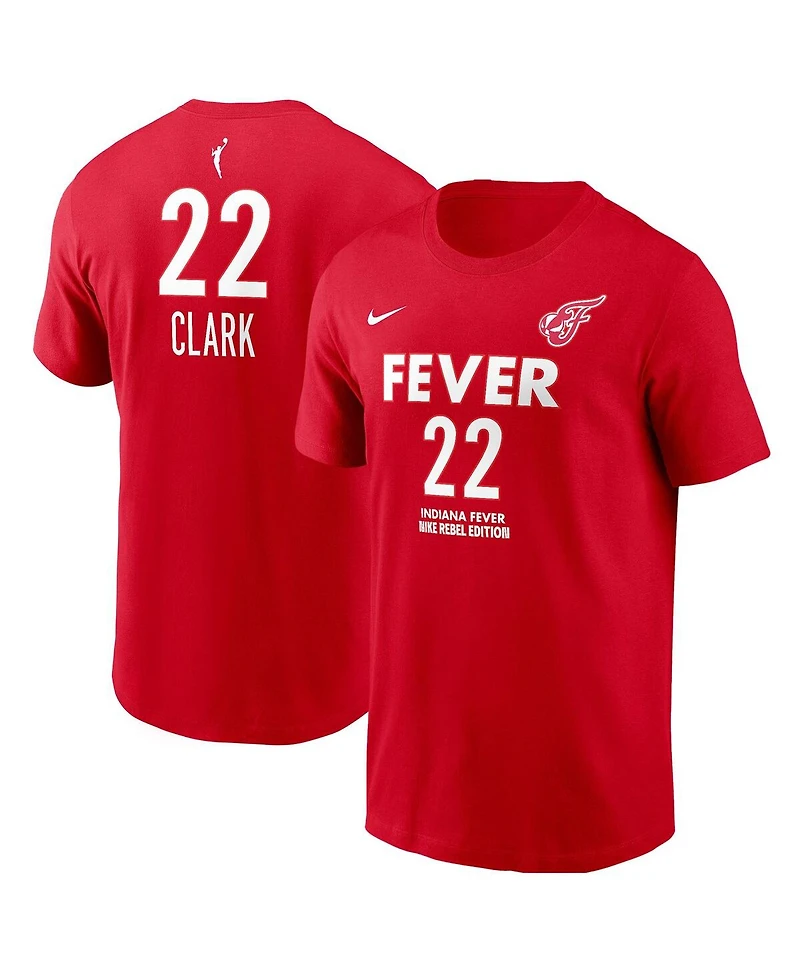Nike Men's and Women's Caitlin Clark Red Indiana Fever 2024 Wnba Draft Rebel Edition Player Name Number T-Shirt