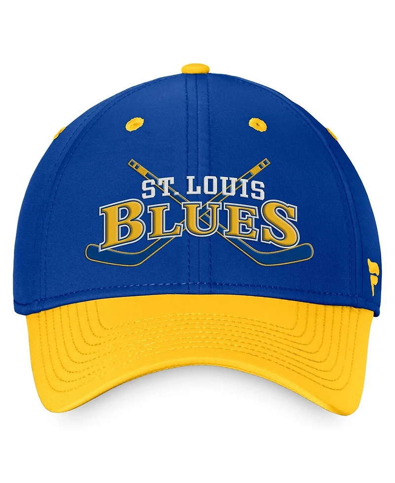 Fanatics Men's Blue/Gold St. Louis Blues Heritage vintage-like Flex Hat