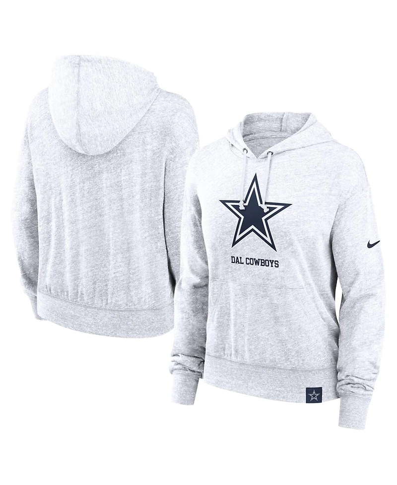 Nike Women's White Dallas Cowboys Gym Vintage-like Logo Pullover Hoodie