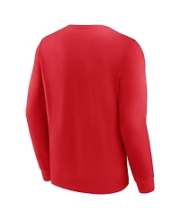 Fanatics Men's Red Florida Panthers Focus Fleece Pullover Sweatshirt