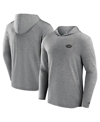 Fanatics Signature Men's Gray New York Jets Front Office Tech Lightweight Hoodie T-Shirt