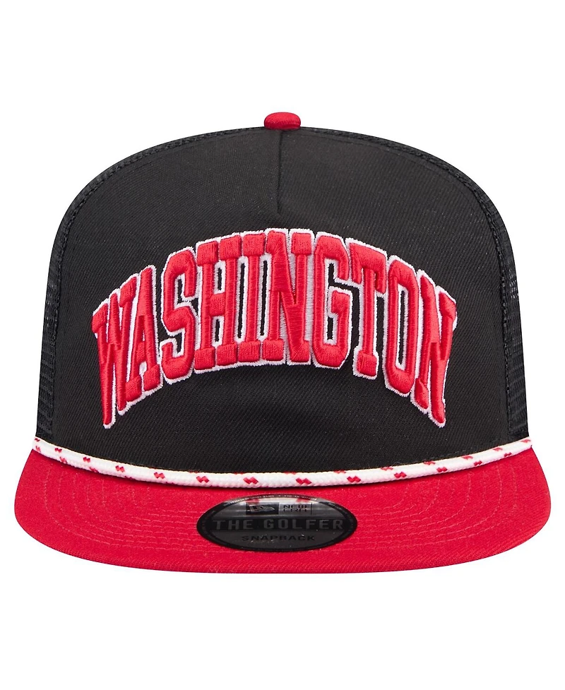 New Era Men's Black Washington Nationals Throwback Meshback Golfer Hat
