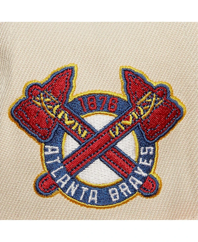 Mitchell & Ness Men's Cream Atlanta Braves Cooperstown Collection Speed Zone Snapback Hat
