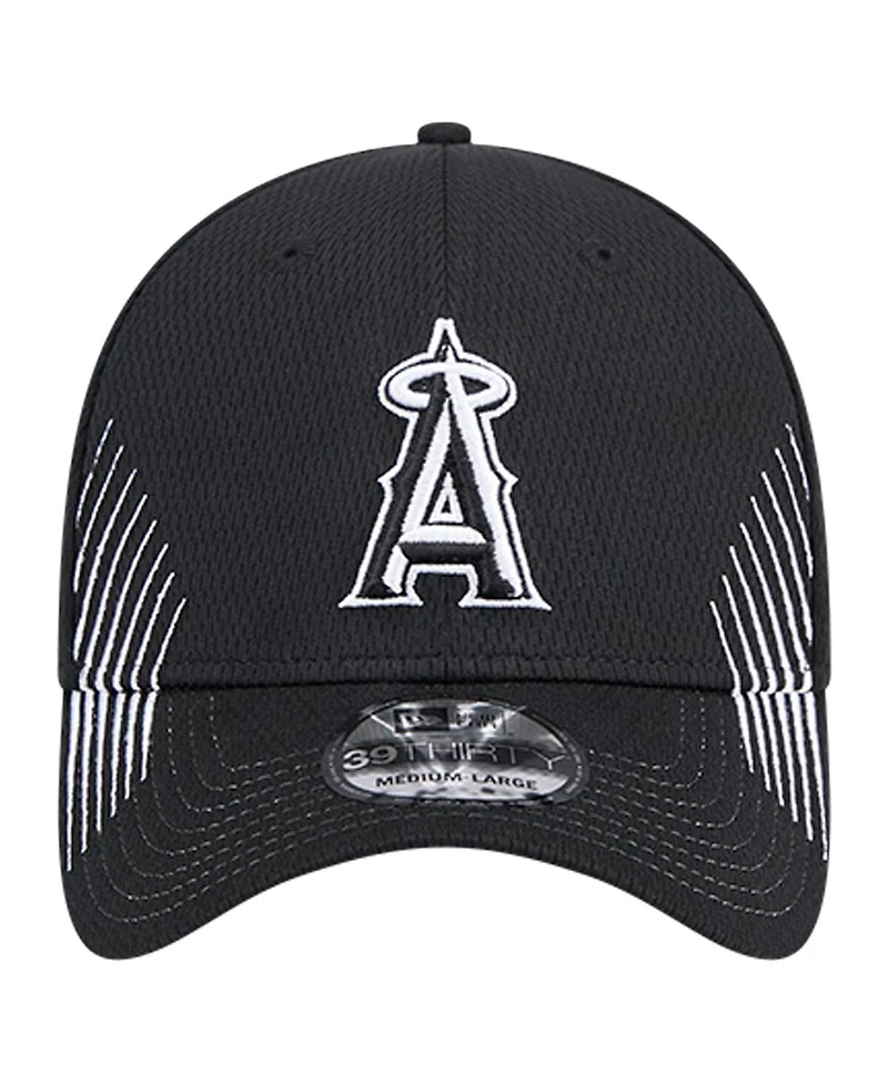 New Era Men's Black Los Angeles Angels Active Dash Mark 39THIRTY Flex Hat