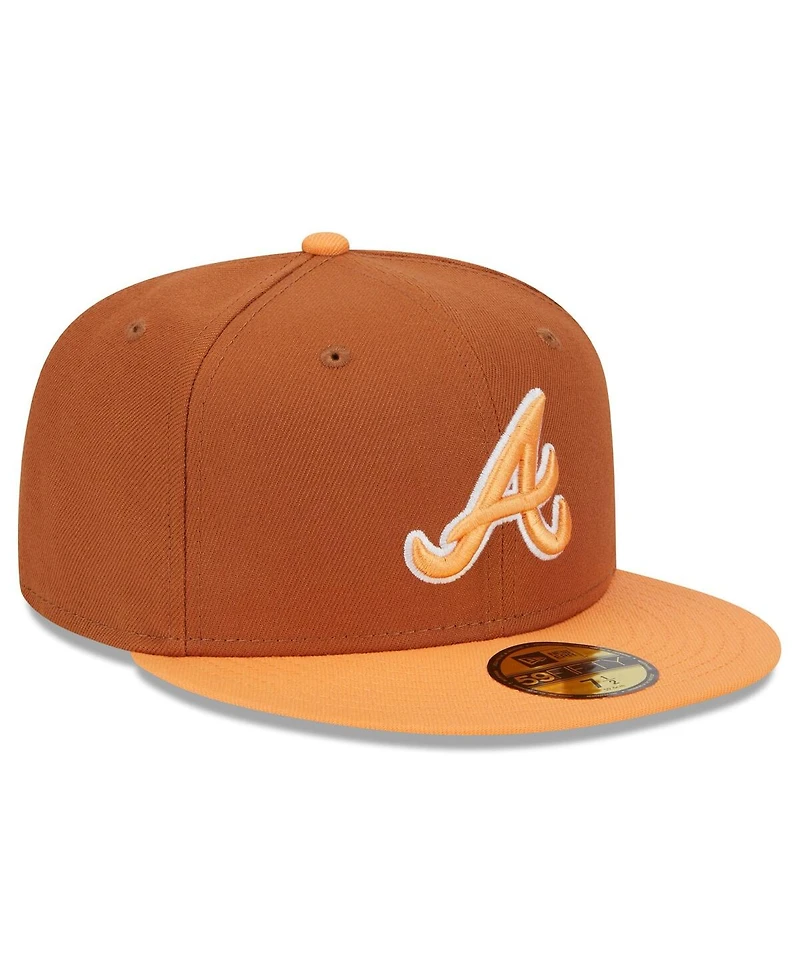 New Era Men's Brown/Orange Atlanta Braves Spring Color Basic Two-Tone 59FIFTY Fitted Hat