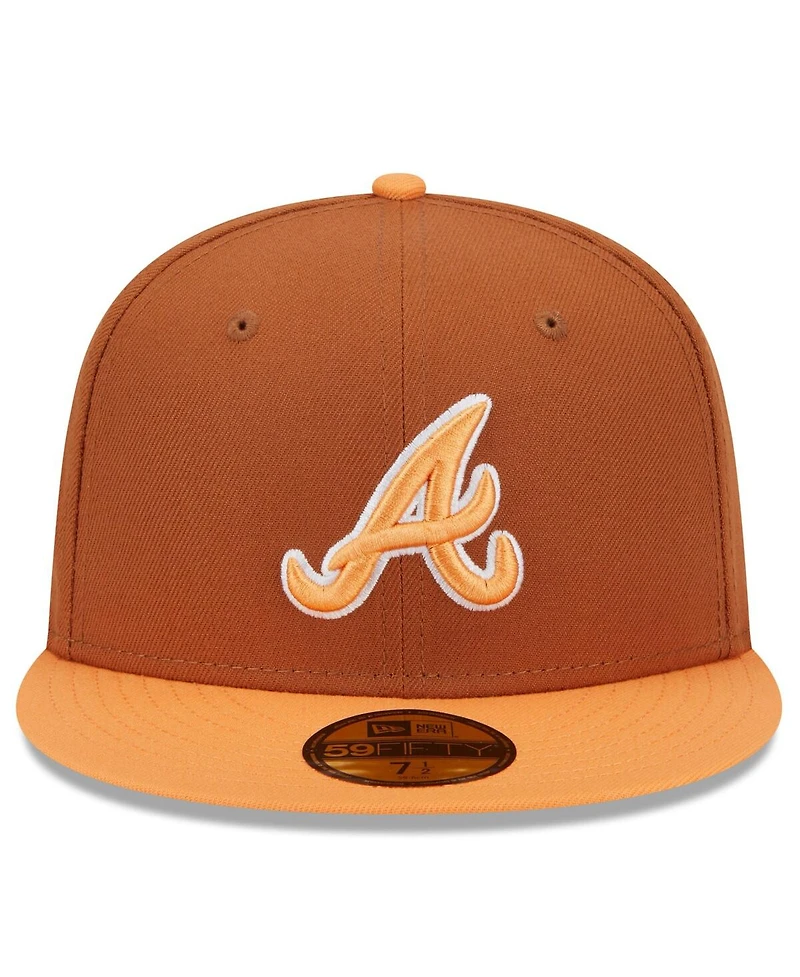 New Era Men's Brown/Orange Atlanta Braves Spring Color Basic Two-Tone 59FIFTY Fitted Hat