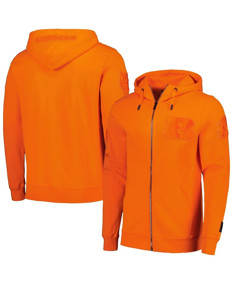 Pro Standard Men's Orange Cincinnati Bengals Triple Tonal Full-Zip Hoodie