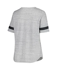 Fanatics Women's Heather Gray Vegas Golden Knights Plus Size Lace-Up T-Shirt
