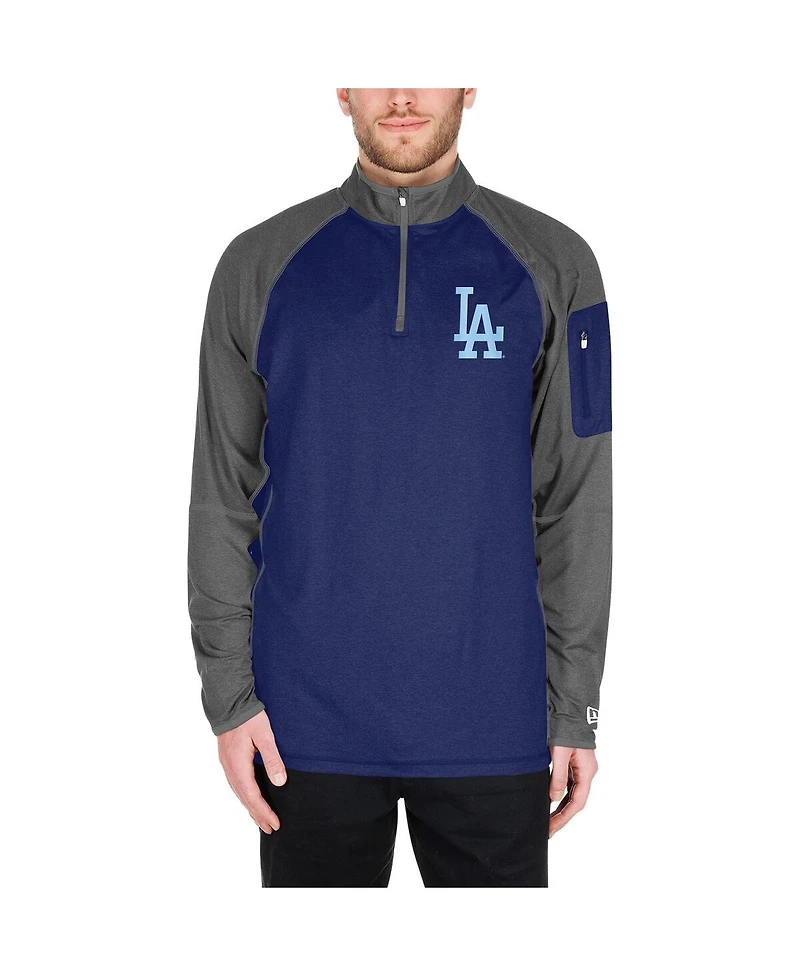 New Era Men's Royal Los Angeles Dodgers Father's Day Raglan Quarter-Zip Top