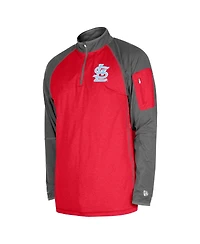New Era Men's Red St. Louis Cardinals Father's Day Raglan Quarter-Zip Top