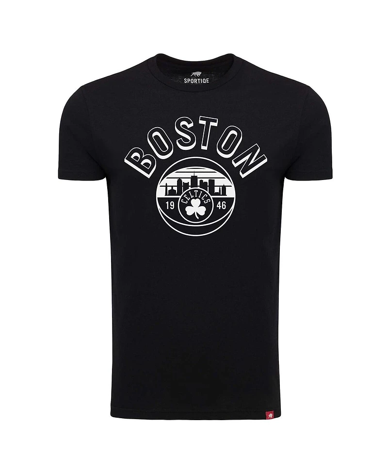 Sportiqe Men's Black Boston Celtics Comfy Tri-Blend T-Shirt