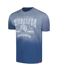Sportiqe Men's and Women's Blue Minnesota Timberwolves Bingham Sun-Fade T-Shirt
