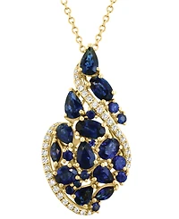 Effy Ruby (3-1/4 ct. t.w.) & Diamond (1/6 ct. t.w.) Swirl 18" Pendant Necklace in 14k Gold