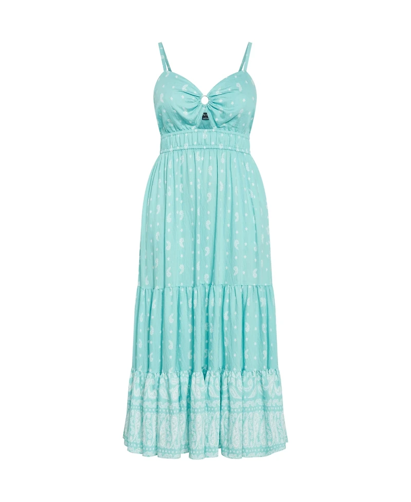 City Chic Plus Harlow Border Maxi Dress