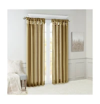 Madison Park Emilia Twist Tab Lined Window Curtain Panel, Single Curtain with Privacy Lining for Bedroom and Living Room