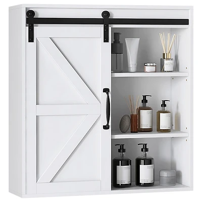 kleankin Farmhouse Bathroom Wall Cabinet, Medicine Cabinet,