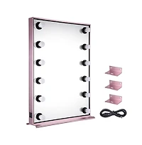 Byootique Lighted Hollywood Vanity Mirror 12pcs Dimmable Led Tabletop Wall Mount Makeup