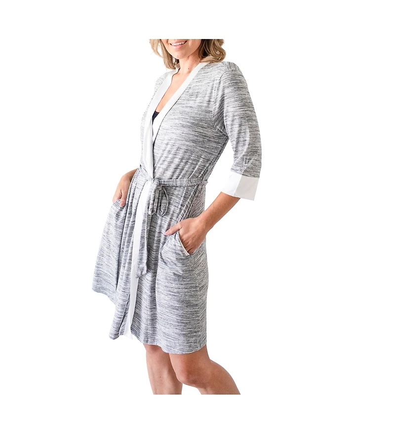 Kindred Bravely Maternity Emmaline Postpartum Robe - two belt positions