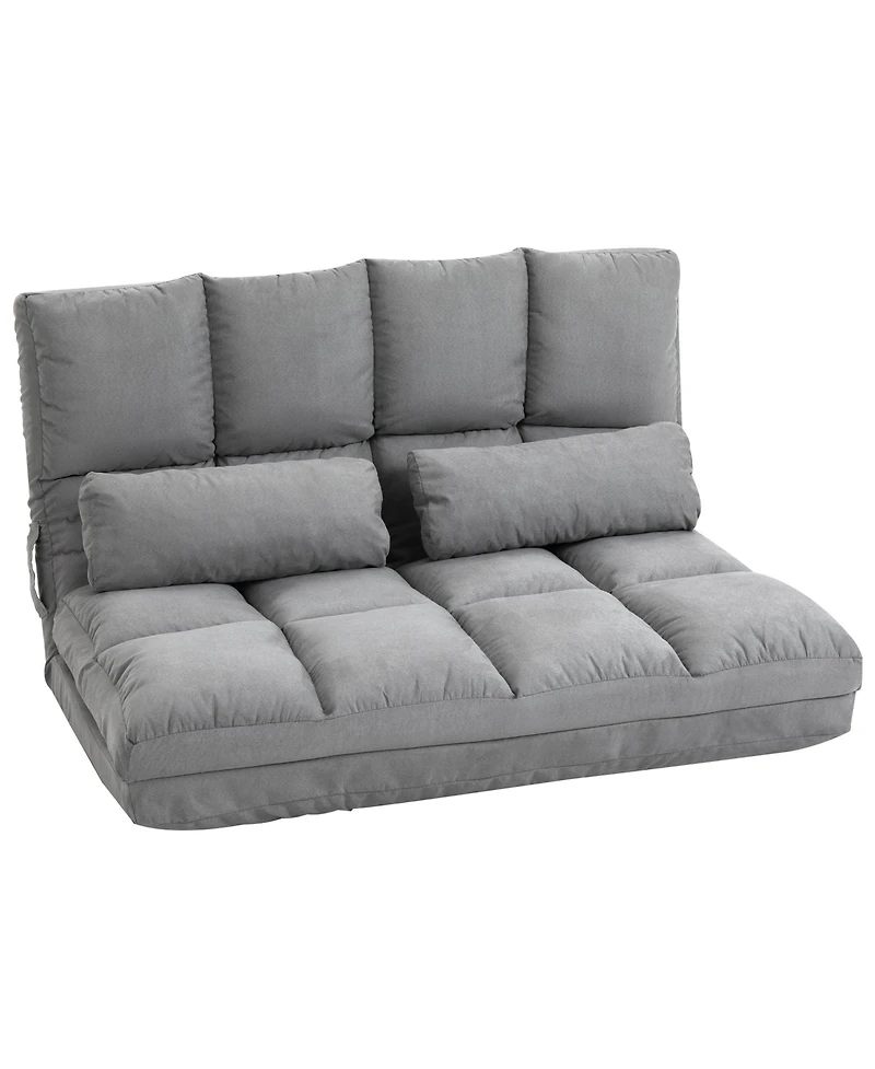 Homcom Convertible Floor Sofa w/ 8 Position Adjustable Backrest & Thick Padding