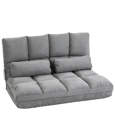 Homcom Convertible Floor Sofa w/ 8 Position Adjustable Backrest & Thick Padding