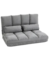Homcom Convertible Floor Sofa w/ 8 Position Adjustable Backrest & Thick Padding