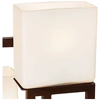 Possini Euro Design Lighting on the Square Modern Table Lamp 24" High Roman Bronze Metal Opal Glass Shade for Bedroom Living Room House Home Beds