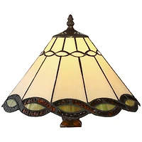 Robert Louis Tiffany Camile Traditional Tiffany Style Accent Table Lamp 18 1/2" High Antique Bronze Brown Woven Art Glass Shade Decor for Bedroom Hous
