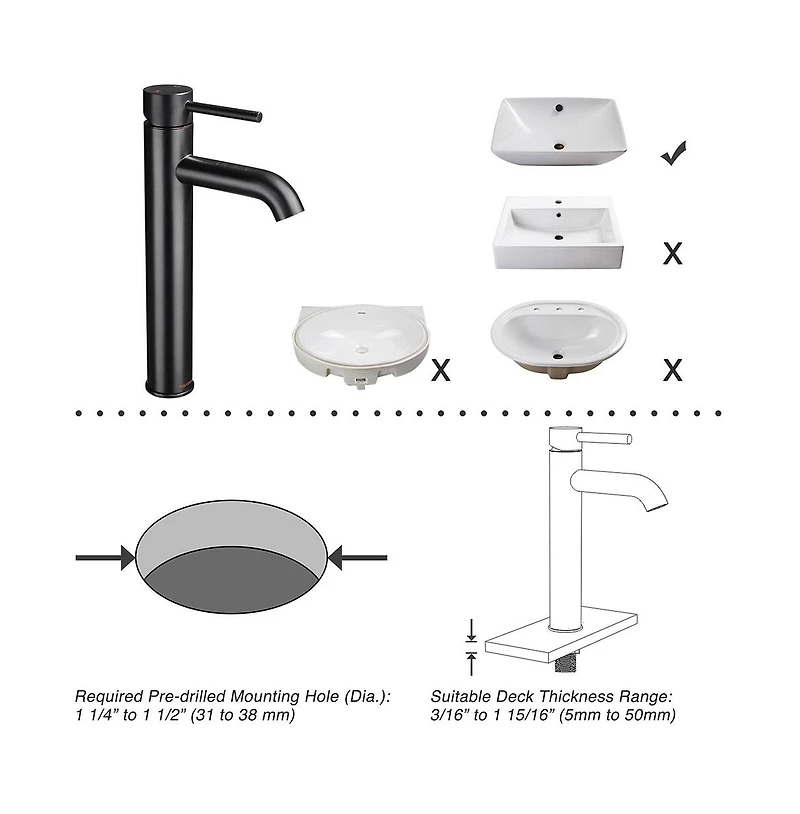 12" Modern Bathroom Lavatory Vessel Sink Faucet Single Handle Oil Rubbed Bronze
