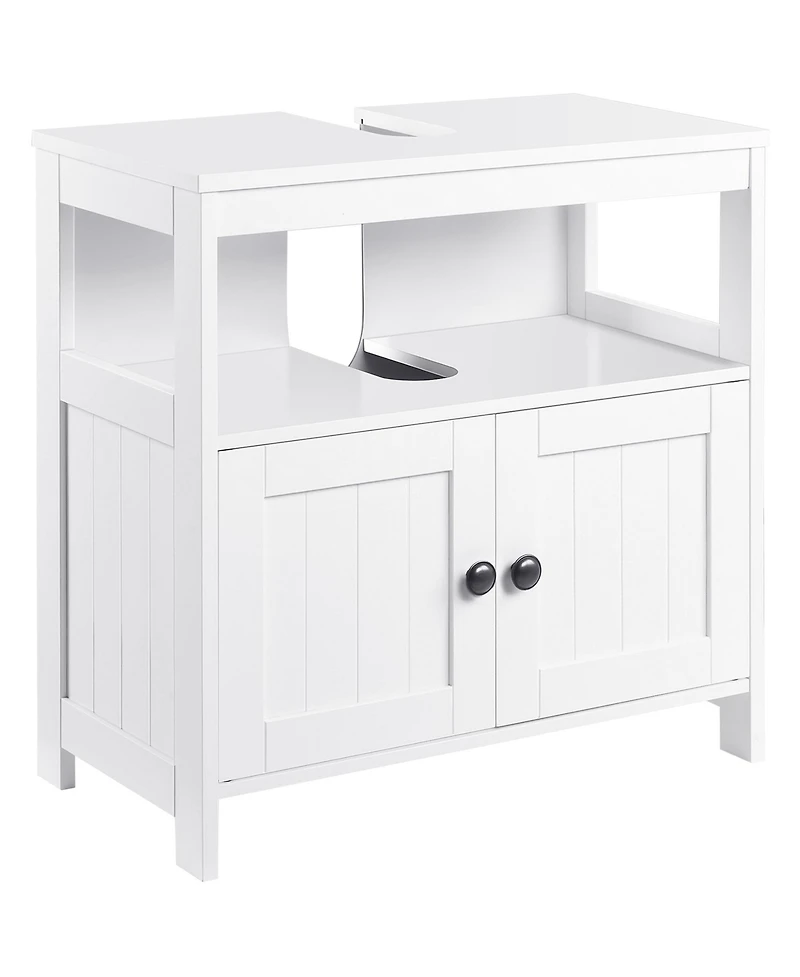 kleankin Bathroom Pedestal Under Sink Cabinet with Storage Shelves, Door,
