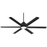 65" Casa Vieja Modern Industrial Outdoor Ceiling Fan with Dimmable Led Light Remote Control Matte Black Wet for Patio Exterior