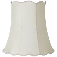 Imperial Shade Creme Large Scallop Bell Lamp Shade 12" Top x 18" Bottom x 18" Slant x 17.5 High (Spider) Replacement with Harp and Fini