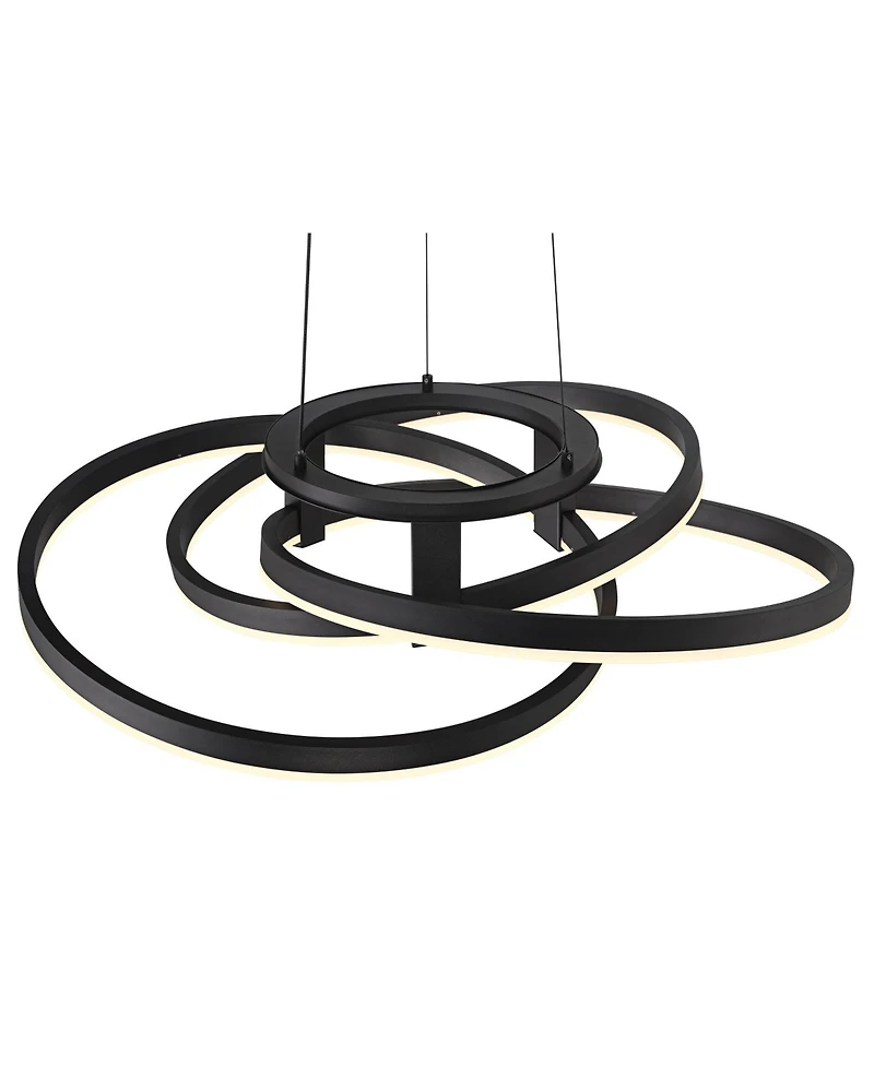 Possini Euro Design McKenna Sanded Black Pendant Light 26 1/2" Wide Modern Ribbon Led Fixture for Dining Room House Kitchen Island