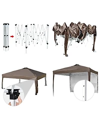 InstaHibit 10x10 Ft Pop Up Canopy with Sidewall & Bag Party Tent Outdoor Event