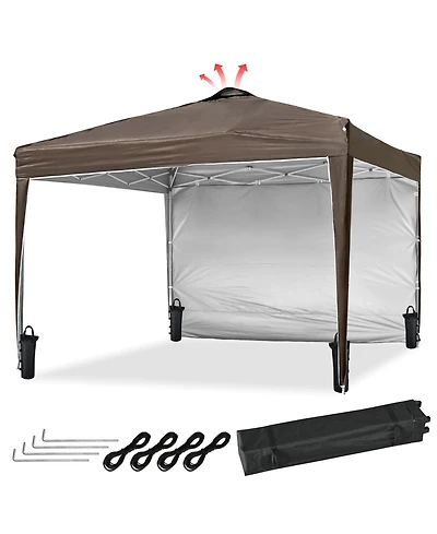 InstaHibit 10x10 Ft Pop Up Canopy with Sidewall & Bag Party Tent Outdoor Event
