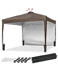 InstaHibit 10x10 Ft Pop Up Canopy with Sidewall & Bag Party Tent Outdoor Event