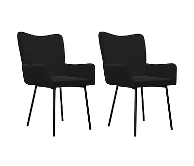 Dining Chairs 2 pcs Black Velvet