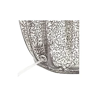 360 Lighting Stella Modern Table Lamp 30" Tall Fluted Mercury Ribbed Glass Taupe Drum Shade for Bedroom Living Room Bedside Nightstand Office Kid