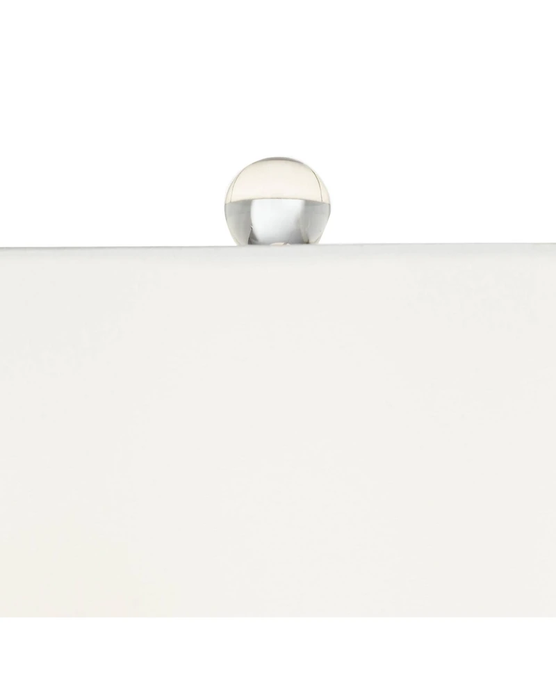 360 Lighting Marnie Modern Coastal Table Lamp 28" Tall Blue Art Glass White Fabric Drum Shade for Bedroom Living Room Bedside Nightstand Office H