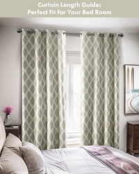 Blakesly Ikat blackout curtains for bedroom, Silver grommet top fit up to 1.25 inches rod Single Curtain Panel for Living Room, Width 50 length 95 inc