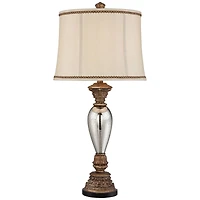 Barnes and Ivy Alsace 32 1/2" Tall Large Traditional End Table Lamp Gold Silver Mercury Glass Single Living Room Bedroom Bedside