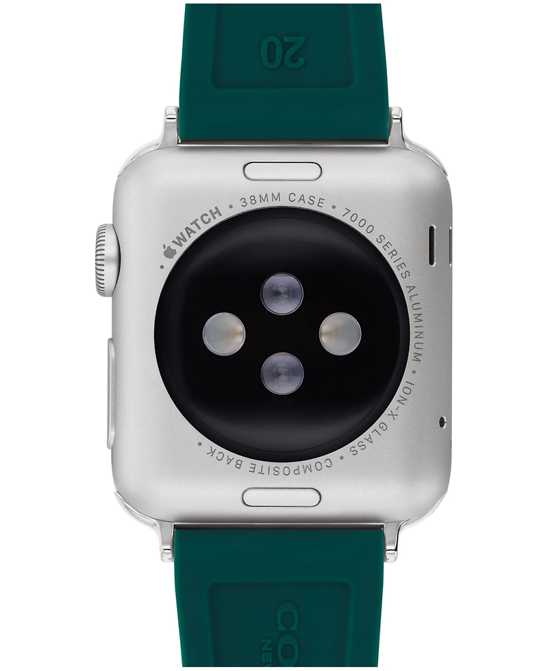 Coach Women's Emerald Green Silicone Strap for Apple Watch 38mm, 40mm, 41mm