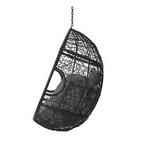 Simplie Fun Cozy Wicker Egg Hammock Chair with Removable Cushions