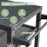 Rust-Proof Outdoor Cooking Prep Table with Ample Storage and Easy Mobility