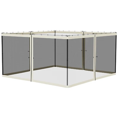 Black Gazebo Netting Replacement for 13x13 Gazebos with Zip-On Panels