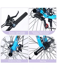 Streamdale Freestyle Mtb Bike, 26", Purple, 7-Speed Shimano, Double Disc